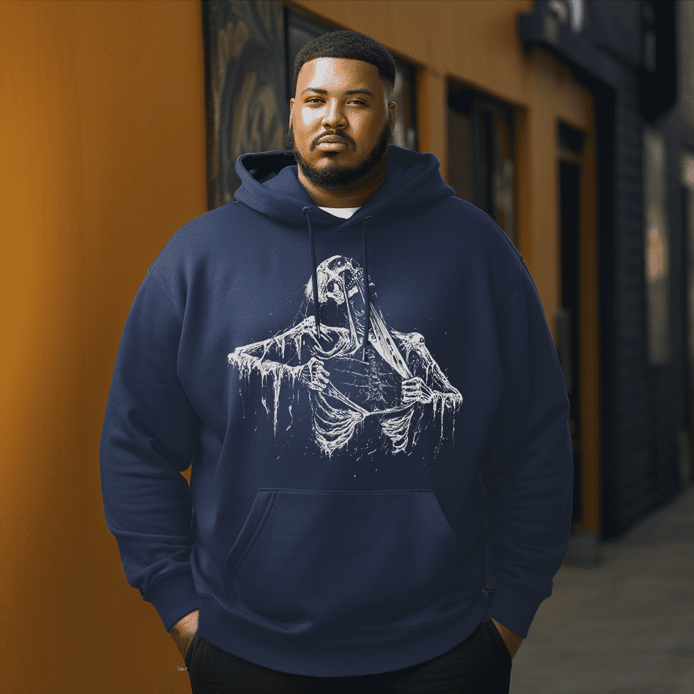 Violent skull Men's Plus Size Hoodie