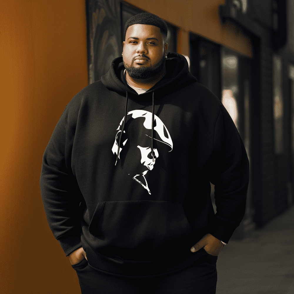 Character avatar sketch Men's Plus Size Hoodie