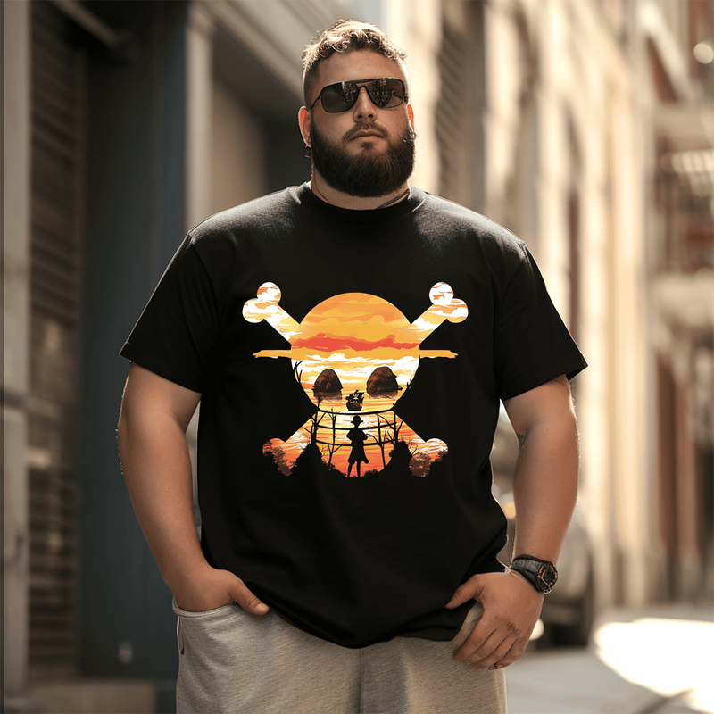 Anime Graphic 3# T-Shirt, Plus Size Oversize T-shirt for Big & Tall Man