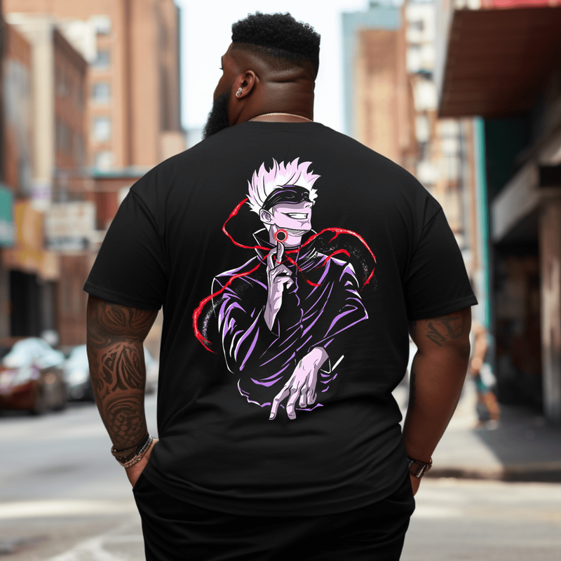 Satoru Gojo Men Anime Graphic T-Shirt, Oversized T-Shirt for Big and Tall