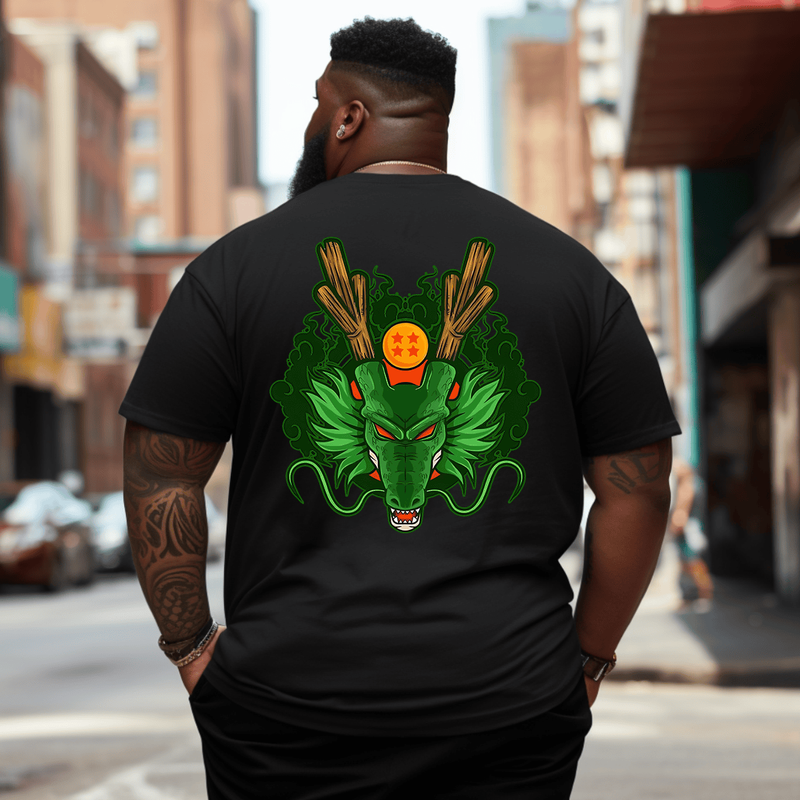 Dragon with Four Stars Ball Men Anime Graphic T-Shirt, Oversized T-Shirt for Big and Tall