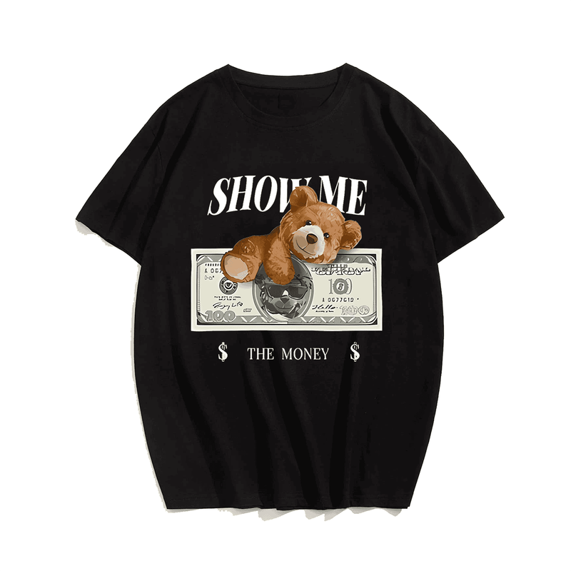 Show Me The Money Men T Shirt, Oversize T-shirt for Big & Tall 1XL-9XL