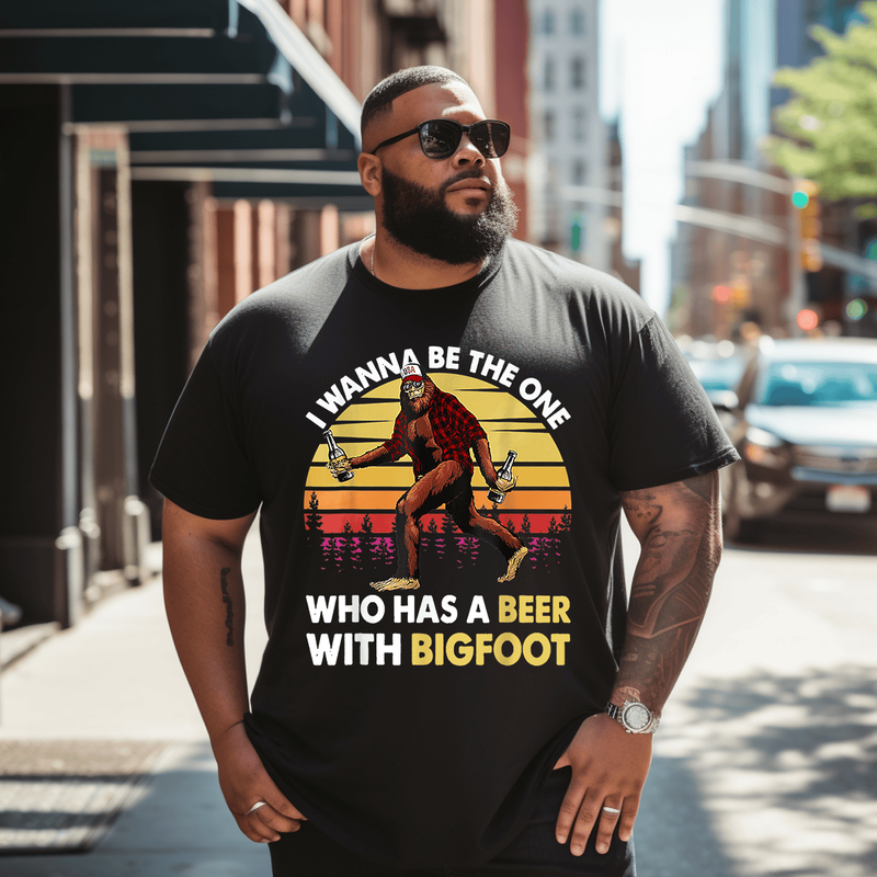 Bigfoot Men Plus Size T-Shirt for Big & Tall