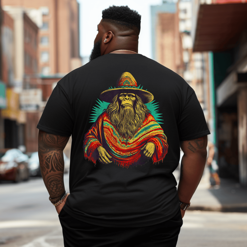 Bigfoot Plus Size Men 2# T-Shirt, Men Plus Size Oversize T-shirt for Big & Tall