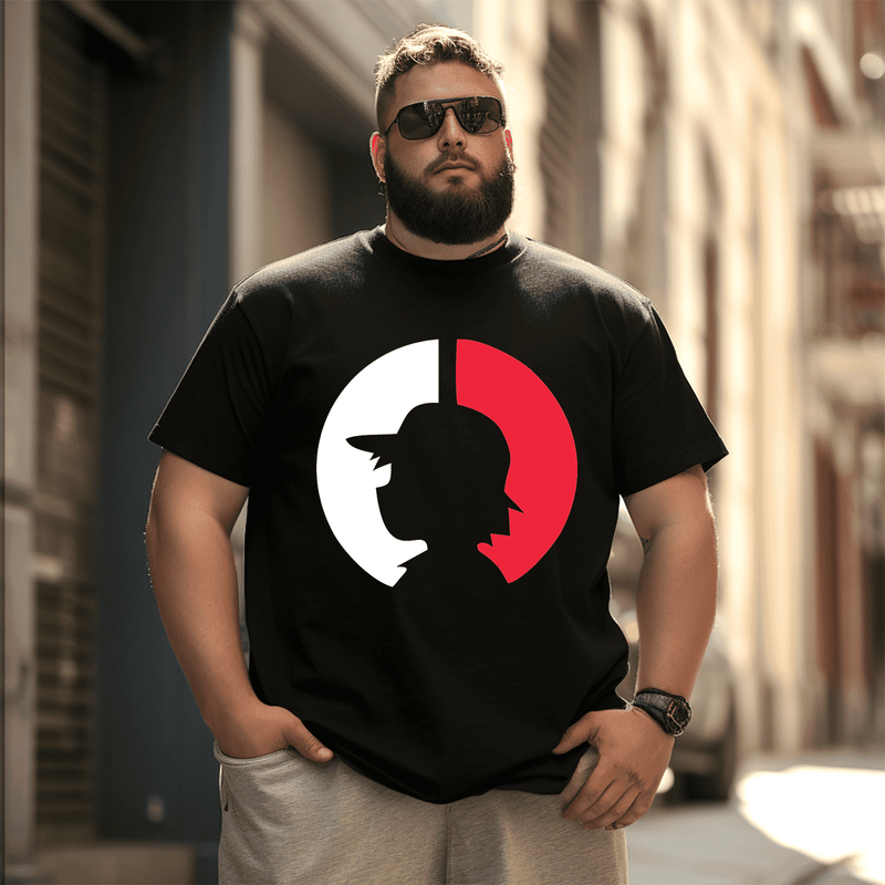 Anime Graphic 4# T-Shirt, Plus Size Oversize T-shirt for Big & Tall Man