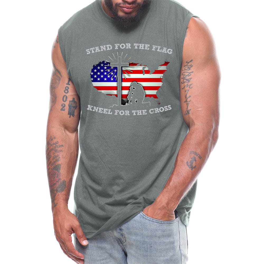 Stand For The Flag Kneel For The Cross Silhouette