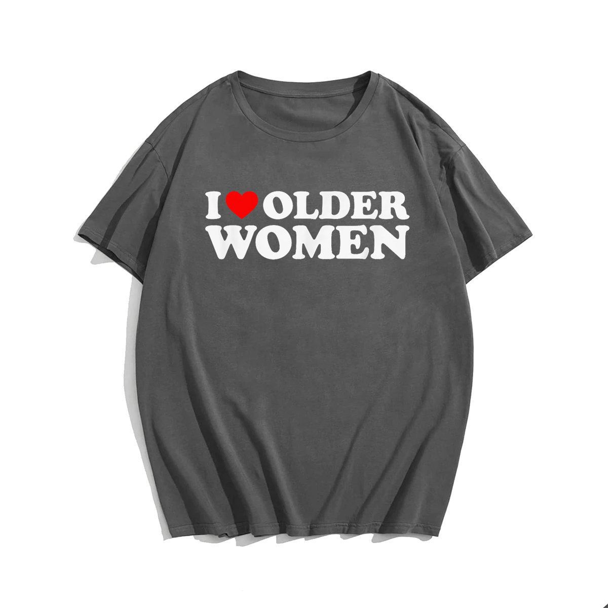 I Love Older Women T-Shirt Valentines Day Heart T-Shirt, Men Plus Size Oversize T-shirt for Big & Tall Man