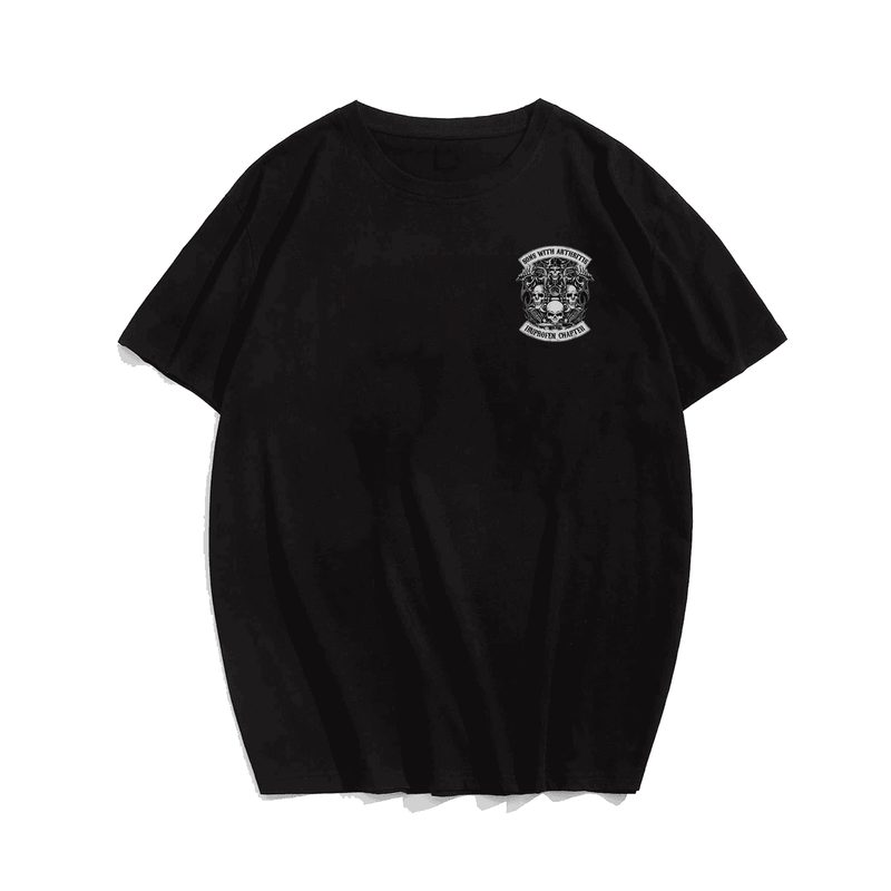 Sons With Arthritis Ibuprofen Chapter Funny Skull T-Shirt, Oversized T-Shirt for Big and Tall Man