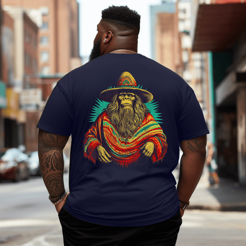 Bigfoot Plus Size Men 2# T-Shirt, Men Plus Size Oversize T-shirt for Big & Tall