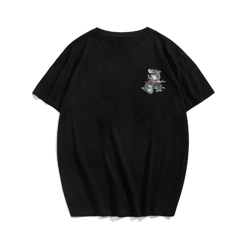 Shark Rider Plus Size Men T-Shirt for Big & Tall