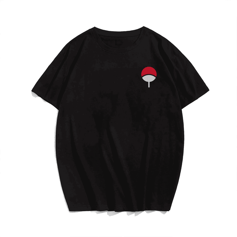 Uchiha Symbol Men Anime T-Shirt Tee, Oversized T-Shirt for Big and Tall 1XL-9XL