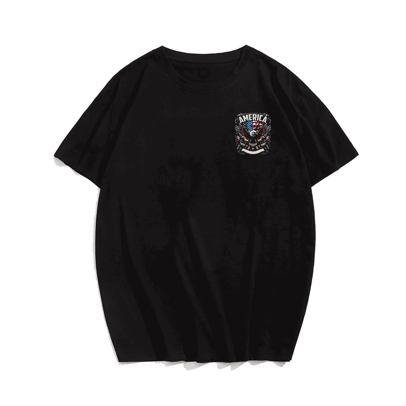 American Flag T-Shirt Graphic Patriotic Tees Shirts for Men, Oversized T-Shirt for Big and Tall 1XL-9XL