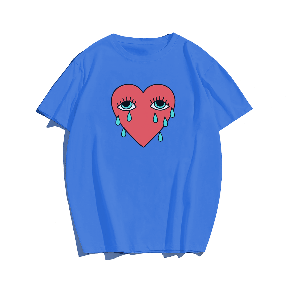 Heart Broken fashion men's plus size T-shirt 100% cotton