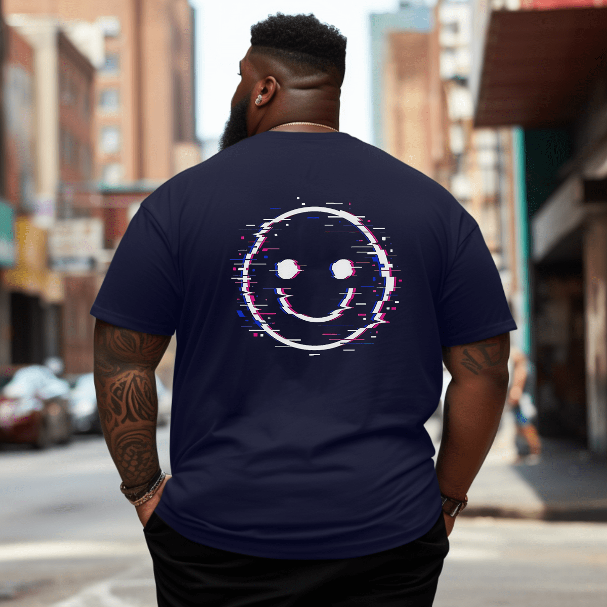 Smile Face Plus Size Men T-Shirt