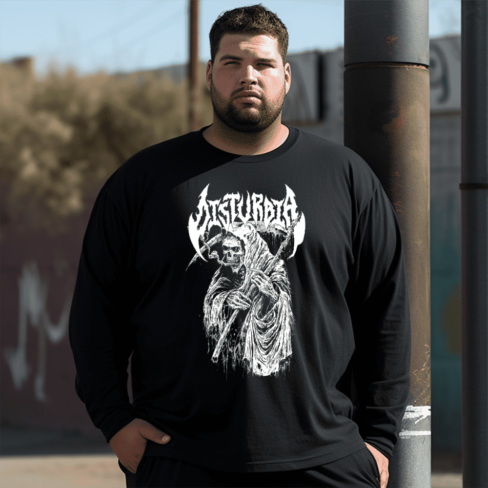 Grim Reaper Plus Size Long Sleeve T-Shirt