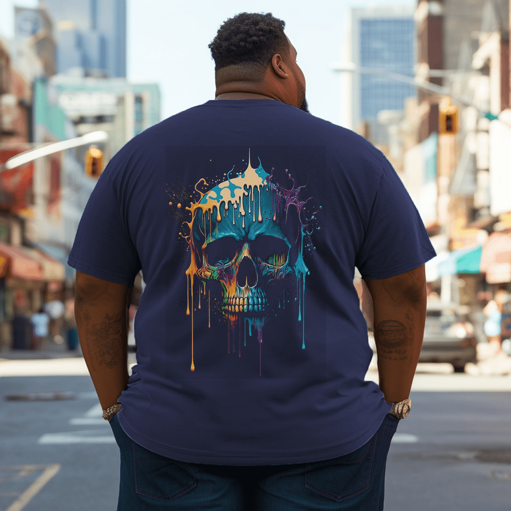 Back Fashion Color Skull Plus Size T-Shirt
