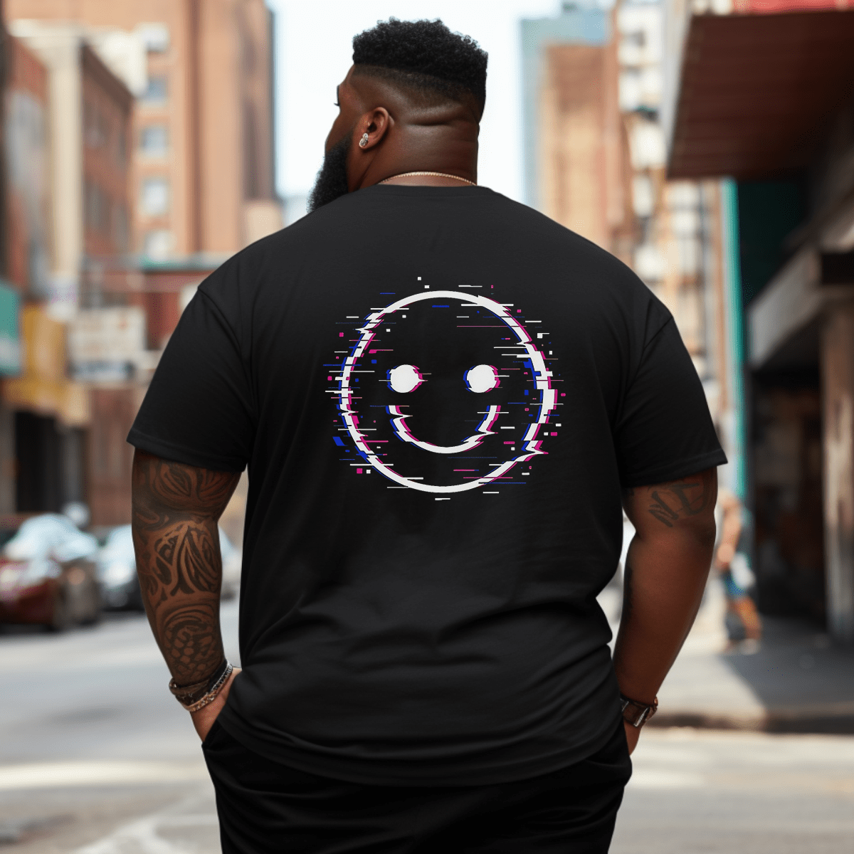 Smile Face Plus Size Men T-Shirt