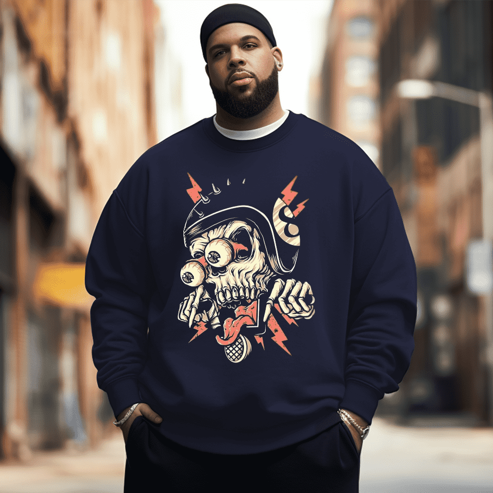 Funny Skeleton Men's Plus Size Sweatshirt