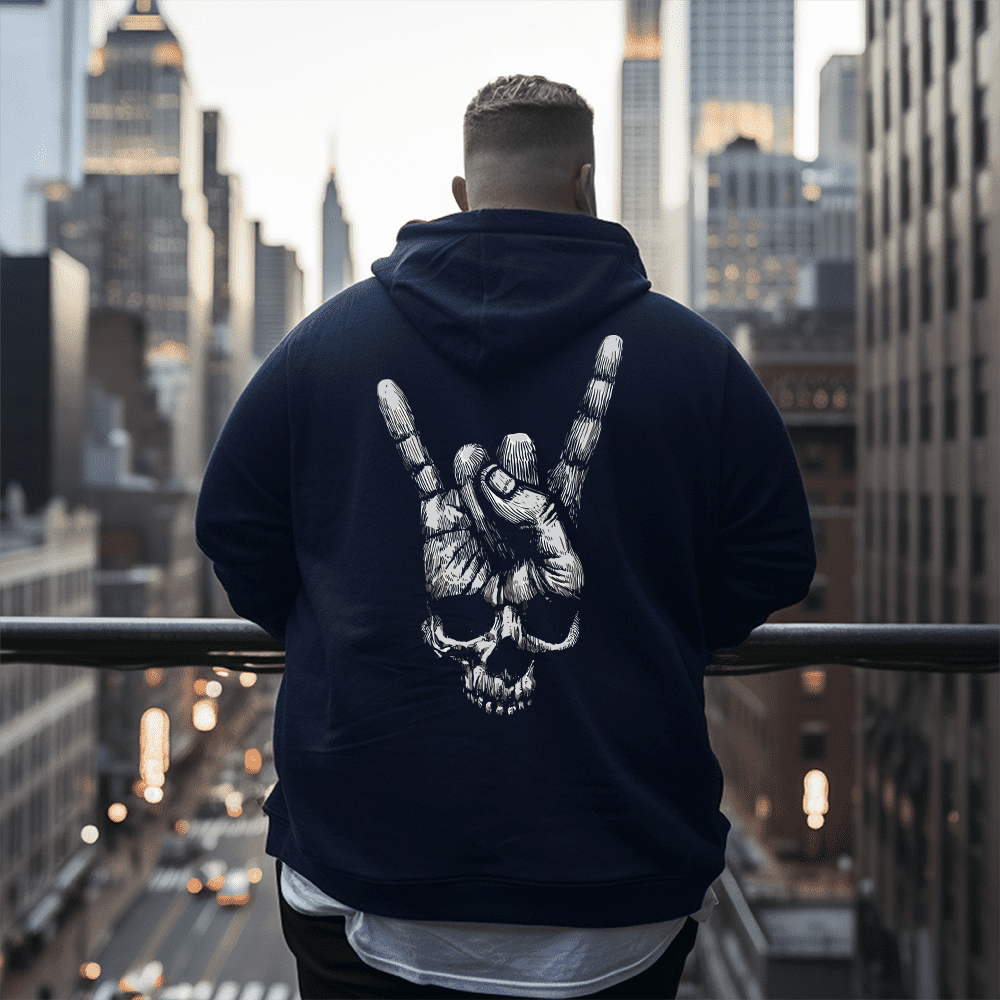 Skull Mental Men's Plus Size Hoodie