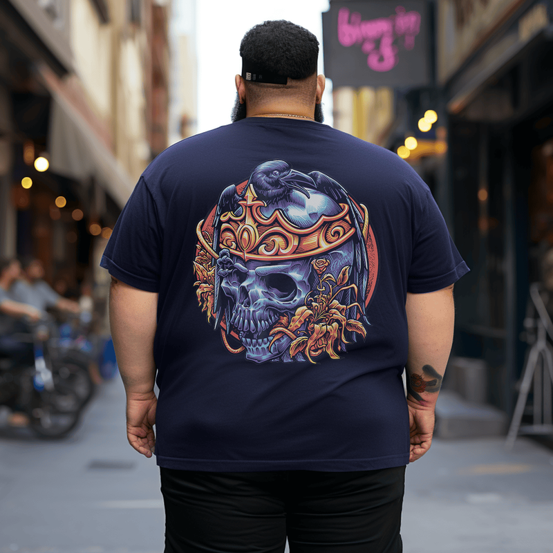 King Of The Fallen Kingdom T-Shirt for Men, Plus Size Oversized T-Shirt for Big and Tall