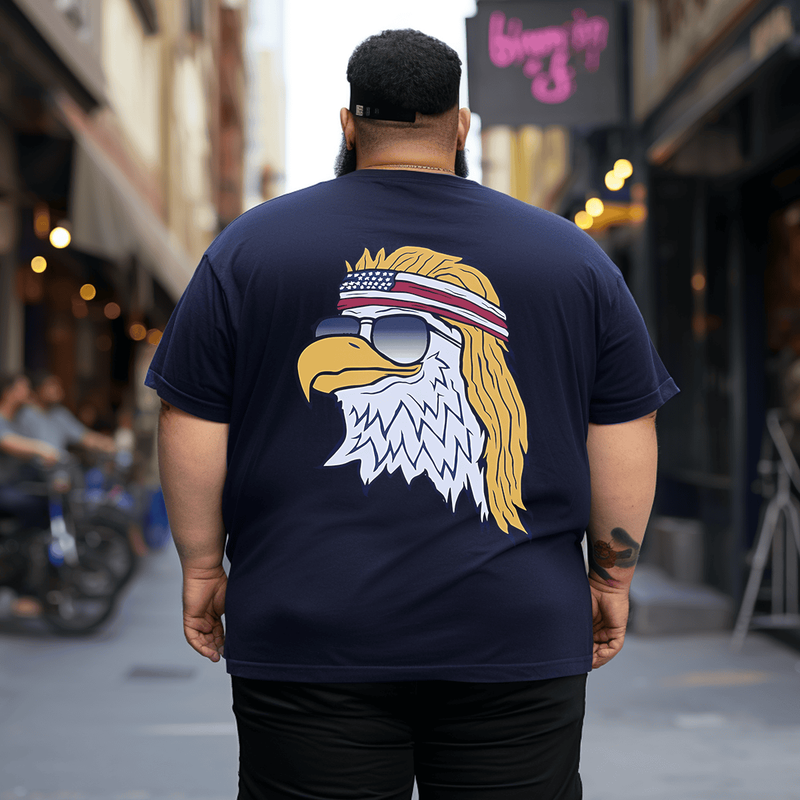 America Patriotic USA Eagle Of Freedom Men T-Shirt, Oversized T-Shirt for Big and Tall Man 1XL-9XL