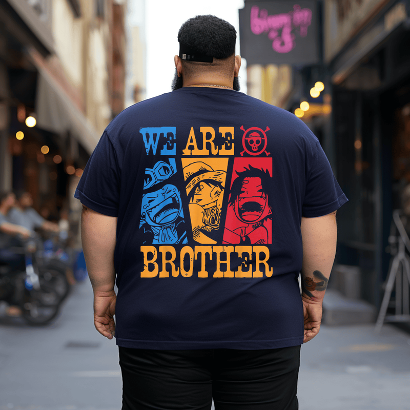 We Are Brother Ace-Sabo-Luffy Men Graphic T-Shirt, Oversized T-Shirt for Big and Tall