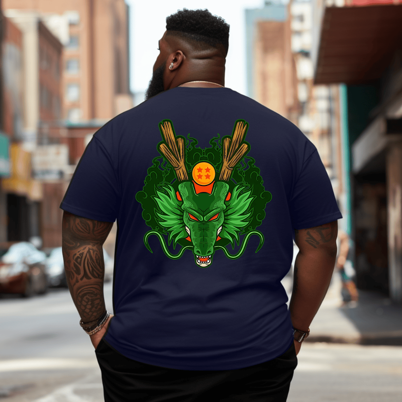 Dragon with Four Stars Ball Men Anime Graphic T-Shirt, Oversized T-Shirt for Big and Tall