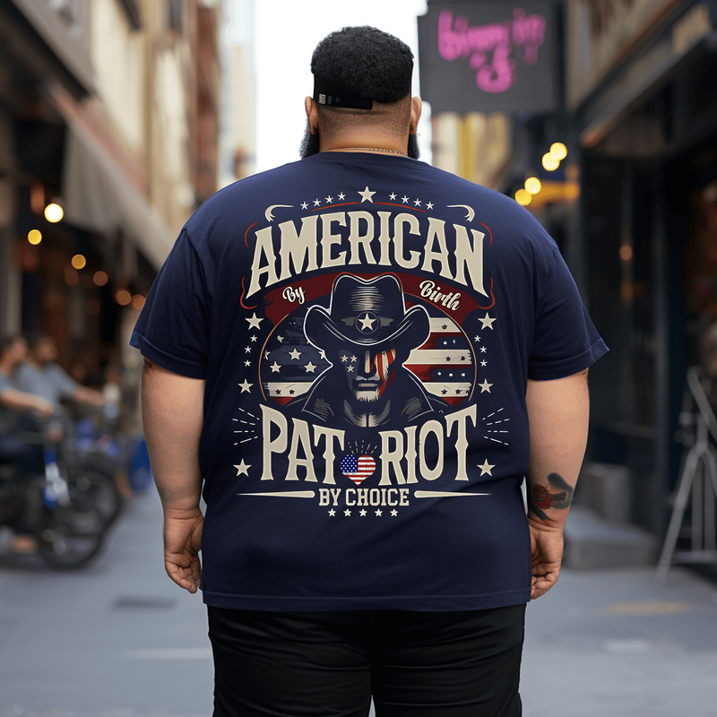 American Flag T-Shirt Graphic Patriotic Tees Shirts for Men, Oversized T-Shirt for Big and Tall 1XL-9XL