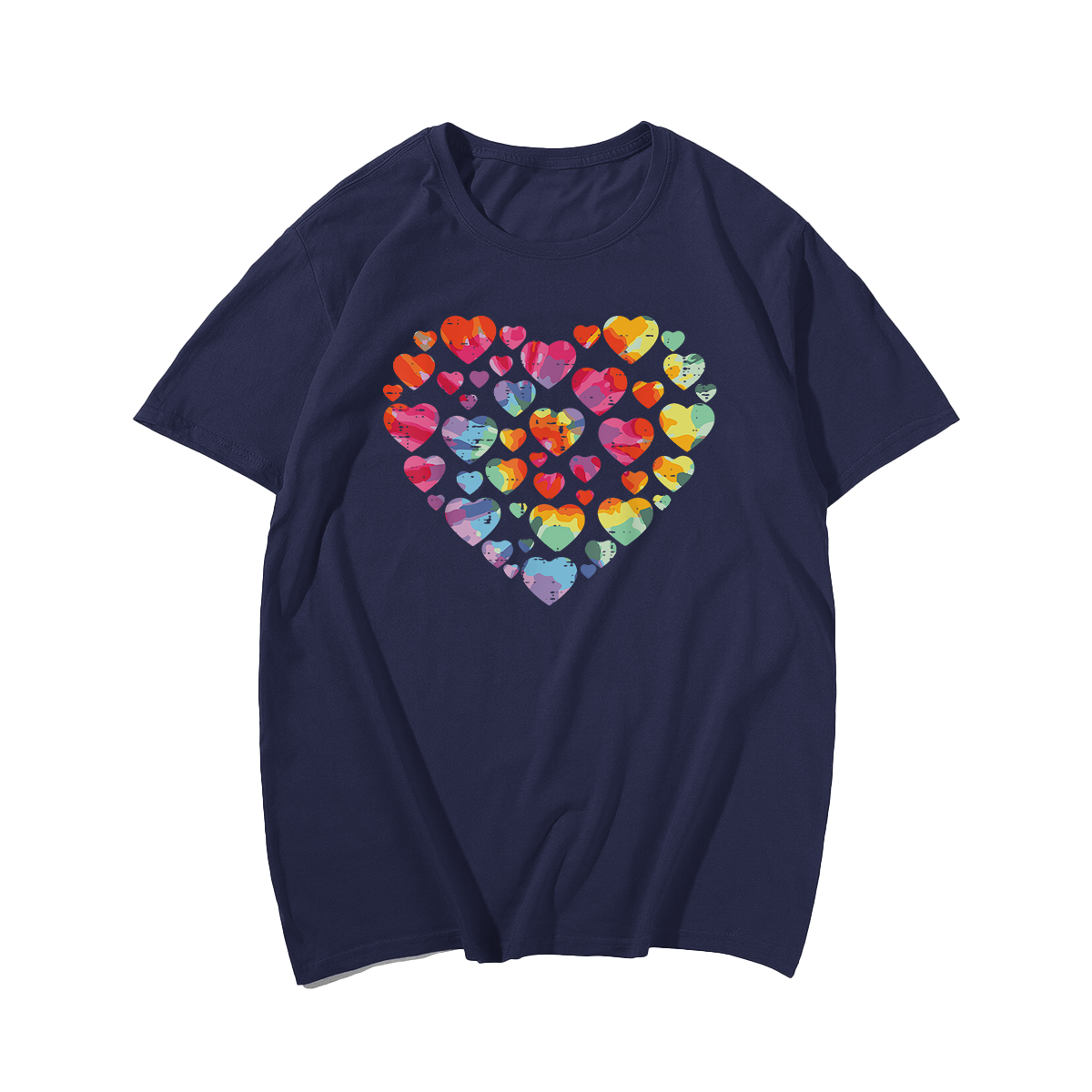 Valentines Day Heart Hearts T-Shirt, Men Plus Size Oversize T-shirt for Big & Tall Man