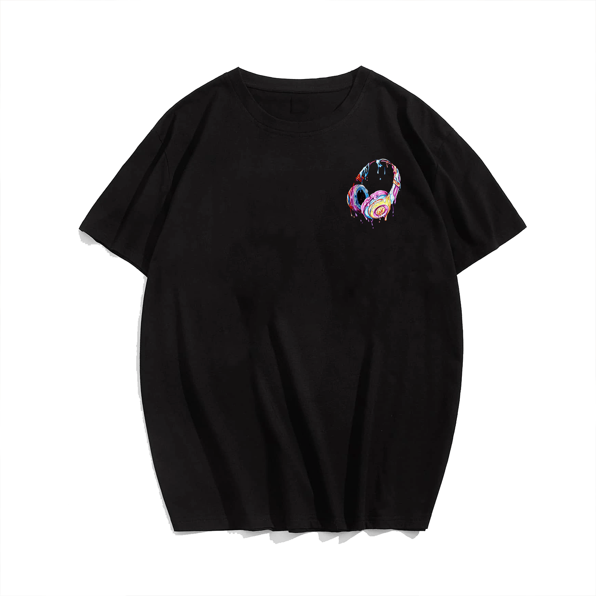 Colorful Headphone Plus Size Men T-Shirt