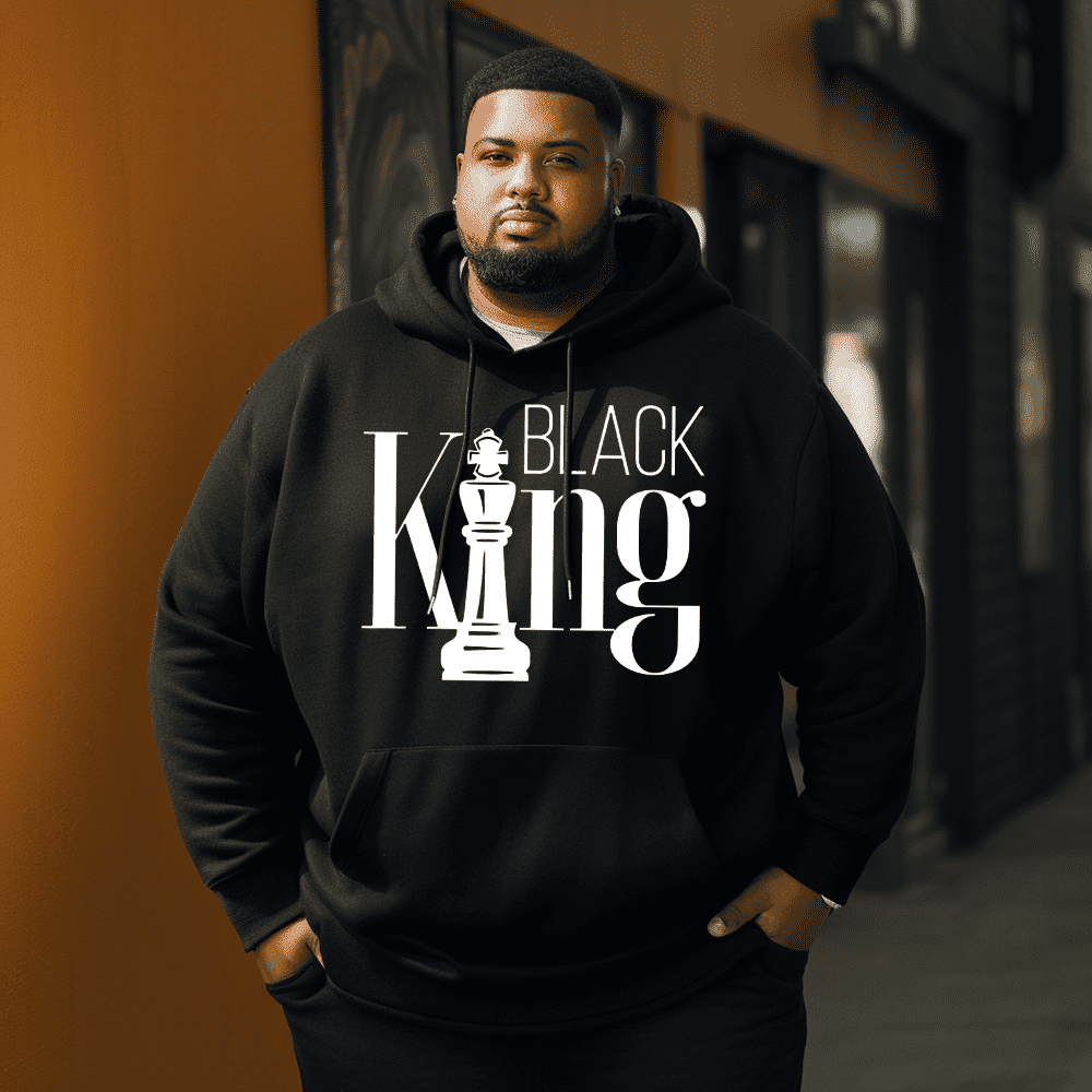 Black King Men's Plus Size Hoodie