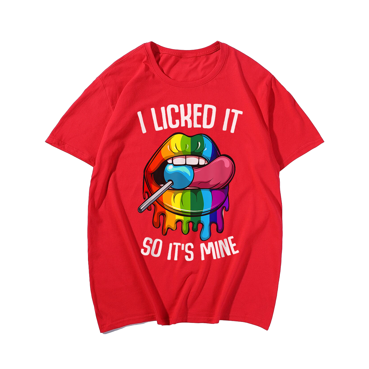 I Licked it So It's Mine T-Shirt, Men Plus Size Oversize T-shirt for Big & Tall Man
