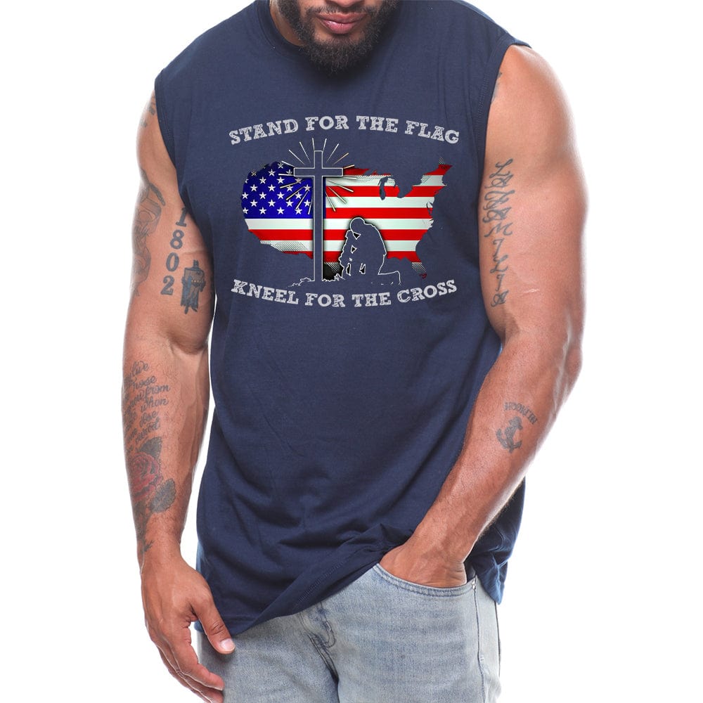 Stand For The Flag Kneel For The Cross Silhouette