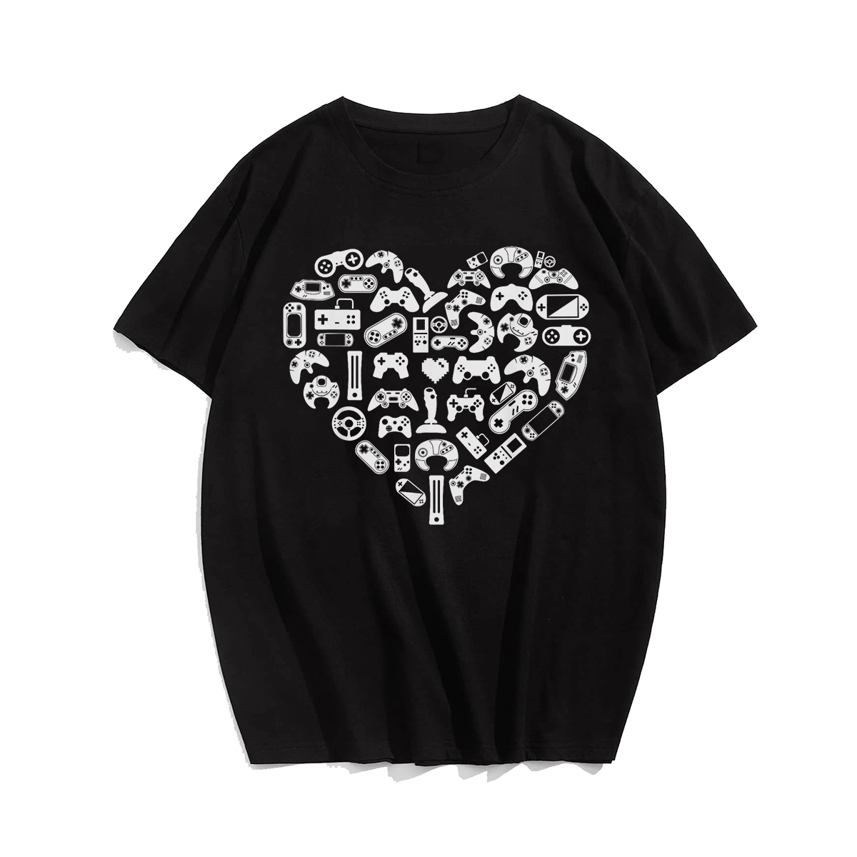 Men Gamer T-Shirt Valentine's Day Shirts, Men Plus Size Oversize T-shirt for Big & Tall Man