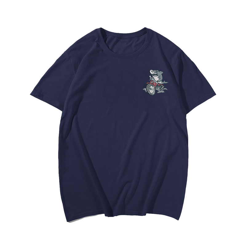 Shark Rider Plus Size Men T-Shirt for Big & Tall