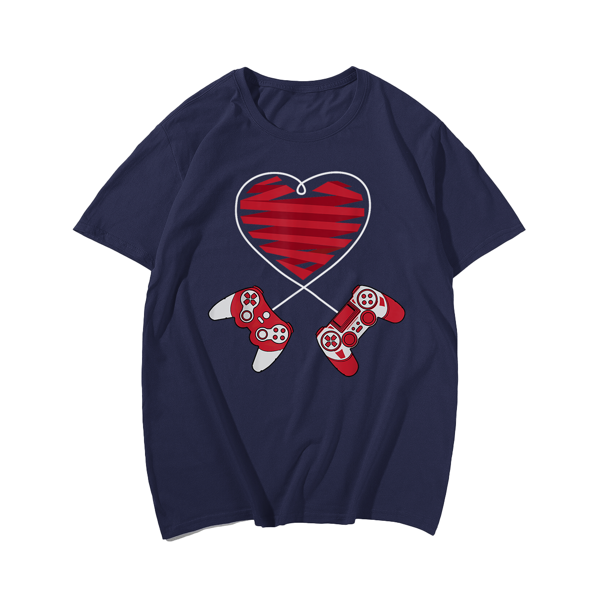 Gamer Shirt Controller Valentine Valentines Day T-Shirt, Men Plus Size Oversize T-shirt for Big & Tall Man