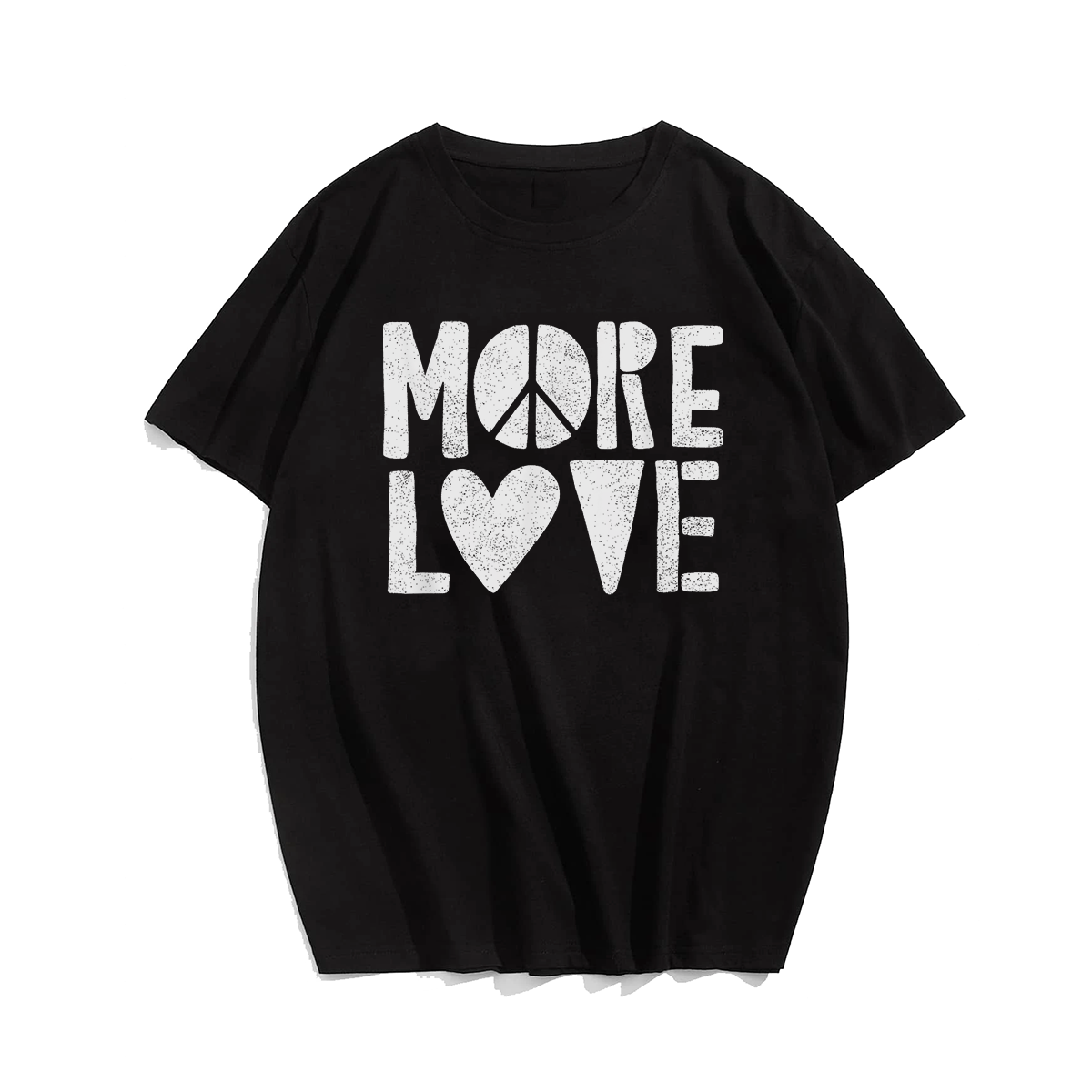 More Love Heart Red Valentines Day Retro Vintage T-Shirt, Men Plus Size Oversize T-shirt for Big & Tall Man