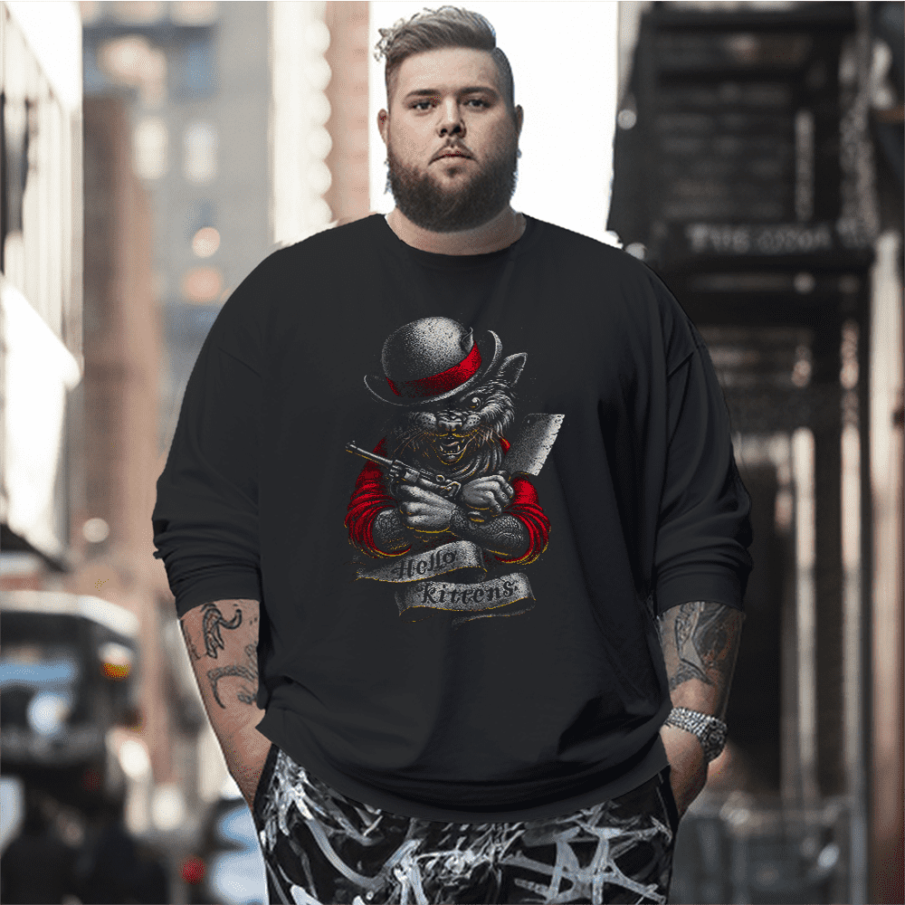 Hello Kittens Plus Size Long Sleeve T-Shirt