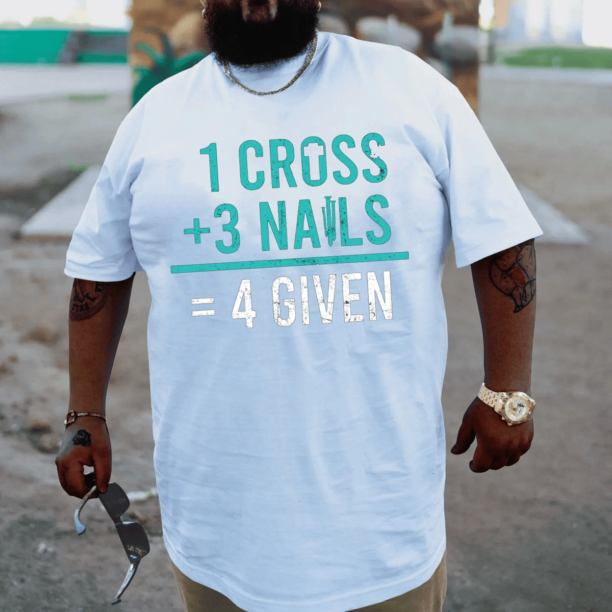 3 Nails 1 Cross 4 Given Plus Size T-shirt