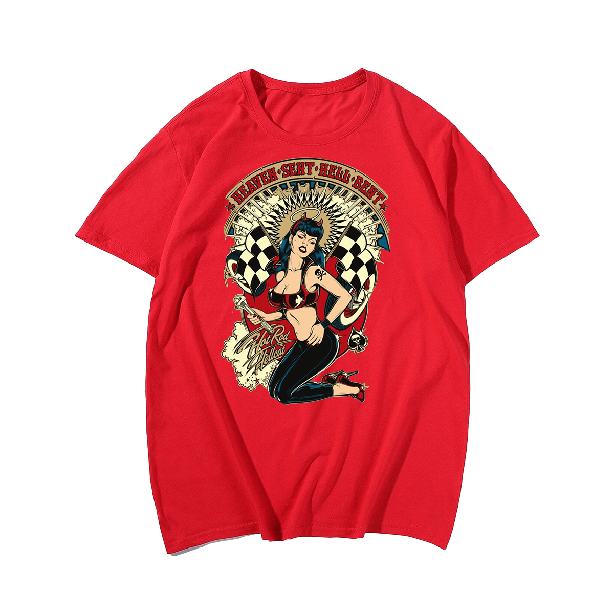 Heaven sent hell bent men's plus size T-shirt 100% cotton