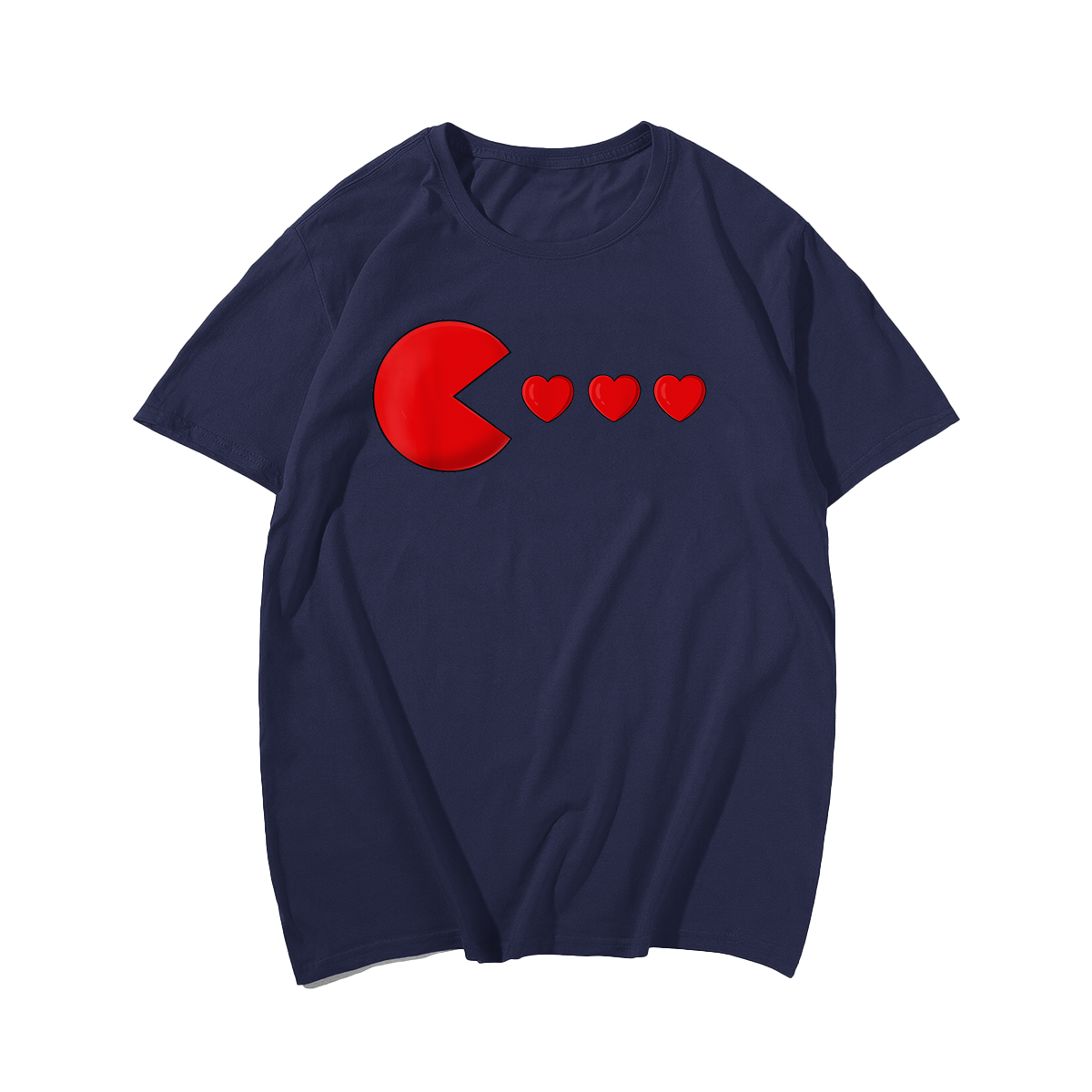 Hearts Valentine Valentines Day T-Shirt, Men Plus Size Oversize T-shirt for Big & Tall Man