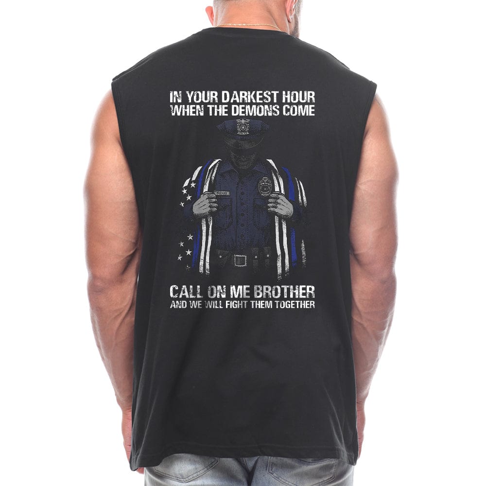 Thin Blue Line Darkest Hour Back fashion Sleeveless