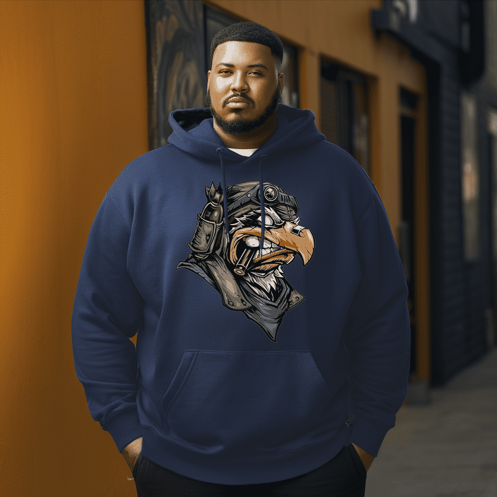 Eagle pilot Men's Plus Size Hoodie