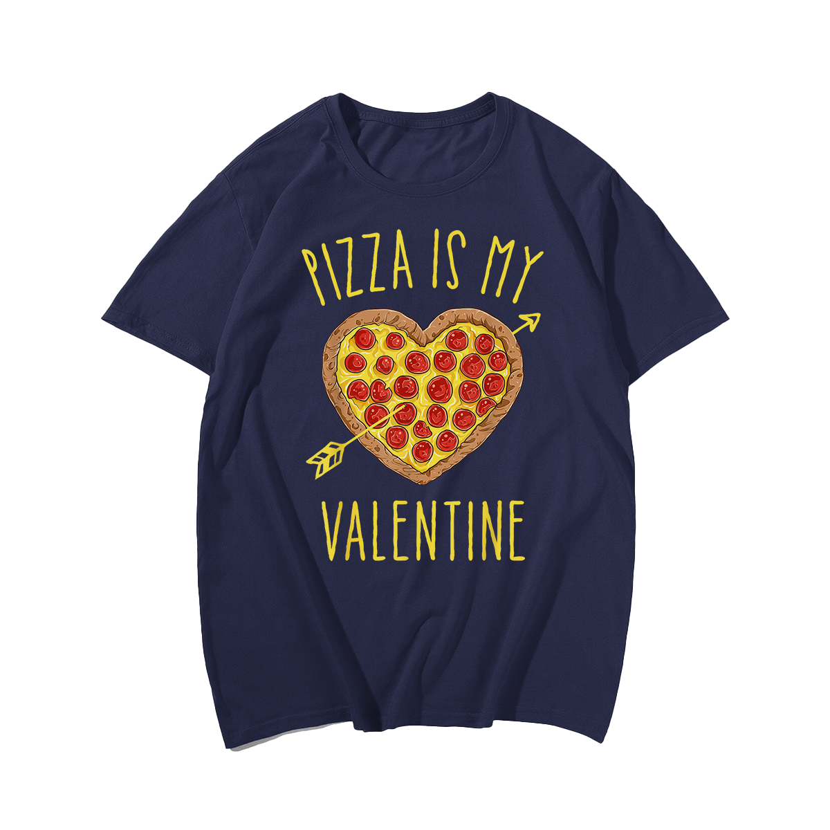 Pizza Is My Valentine Valentines Day T-Shirt, Men Plus Size Oversize T-shirt for Big & Tall Man