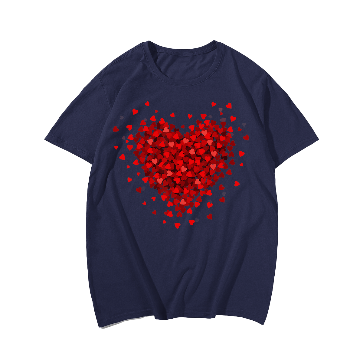 Love Heart Graphic Valentine's Day T-Shirt, Men Plus Size Oversize T-shirt for Big & Tall Man