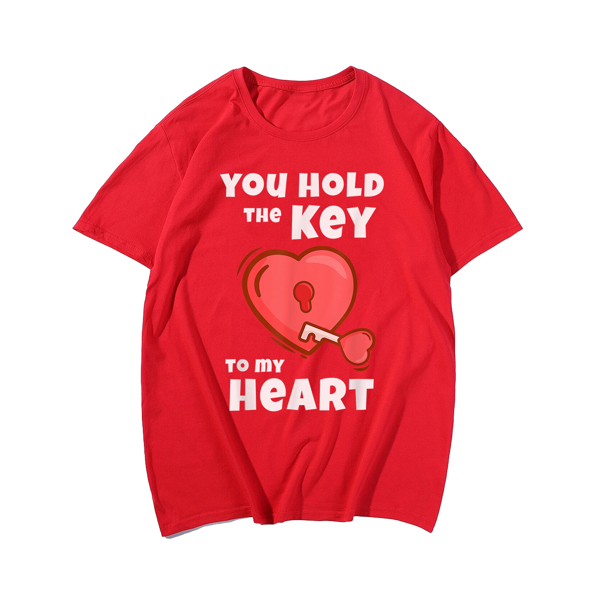 You Hold The Key To My Heart Funny Valentines Day T-Shirt, Men Plus Size Oversize T-shirt for Big & Tall Man