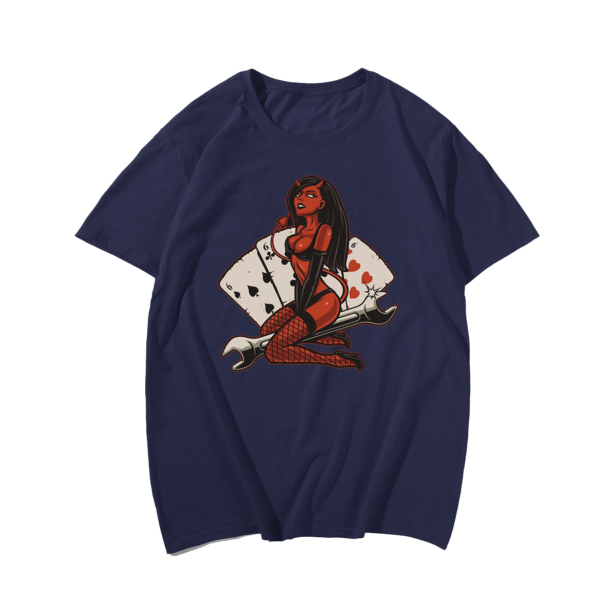 Sexy devil men's plus size T-shirt 100% cotton