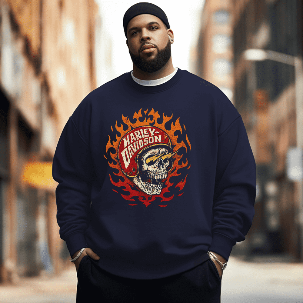 Funny Skeleton Men's Plus Size Sweatshirt