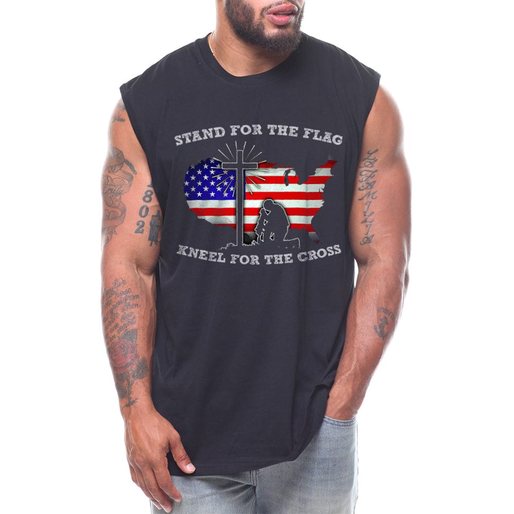 Stand For The Flag Kneel For The Cross Silhouette