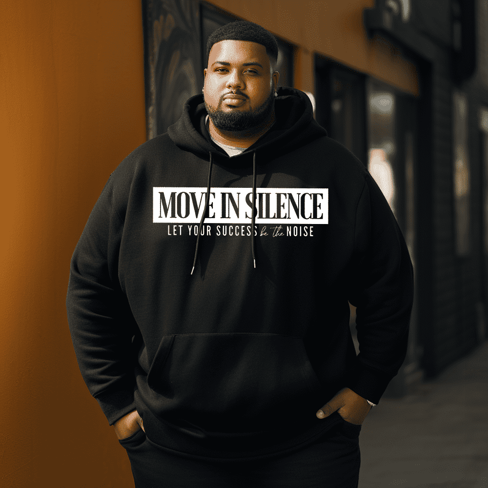 Move In Silence Men's Plus Size Hoodie